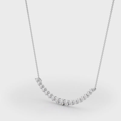 Daybreak Curve lab-grown diamond necklace, 14k white gold#Color_White Gold