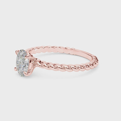Woven Fortune lab-grown diamond ring, 14k rose gold#Color_Rose Gold