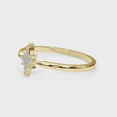 Star Flare lab-grown diamond ring, 14k gold