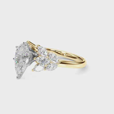 Given Petal lab-grown diamond engagement ring, 14k yellow gold#Color_Yellow Gold