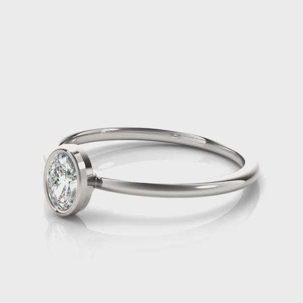 Oval Promise lab-grown diamond ring, 14k gold