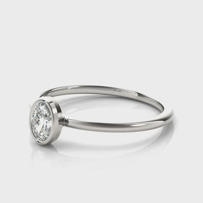 Oval Promise lab-grown diamond ring, 14k gold