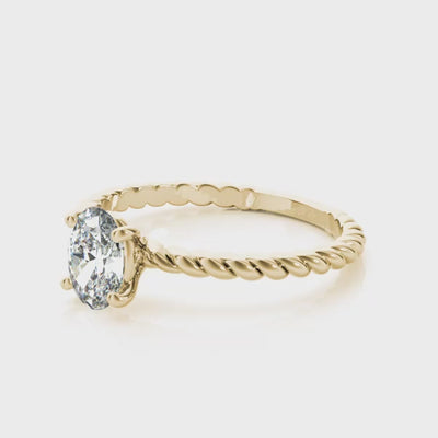 Woven Fortune lab-grown diamond ring, 14k yellow gold#Color_Yellow Gold