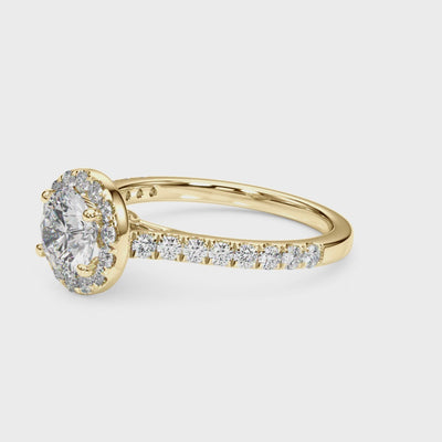 Halo Daybreak lab-grown diamond halo engagement ring, 14k yellow gold#Color_Yellow Gold