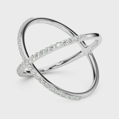 Crossed Vow lab-grown diamond ring, 14k white gold#Color_White Gold