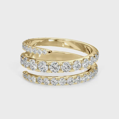 Spiral Grace lab-grown diamond wrap ring, 14k yellow gold#Color_Yellow Gold