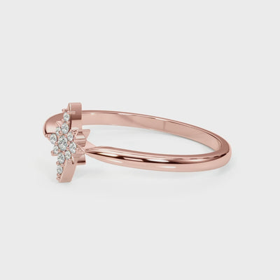 Star Flare lab-grown diamond ring, 14k gold
