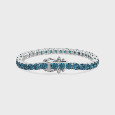 Midnight Meridian lab-grown blue diamond tennis bracelet, 14k gold, 10.25 ct