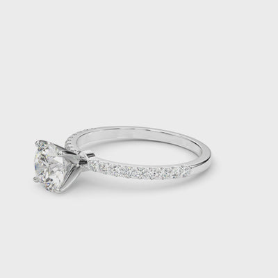 Full Dawn lab-grown diamond engagement ring, 14k white gold or platinum#Color_White Gold|Platinum