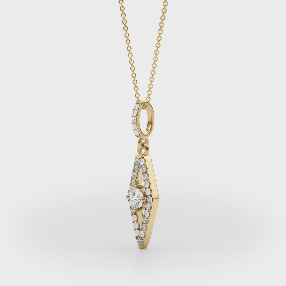 Watchful Charm lab-grown diamond eye pendant, 14k gold
