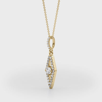 Watchful Charm lab-grown diamond eye pendant, 14k gold