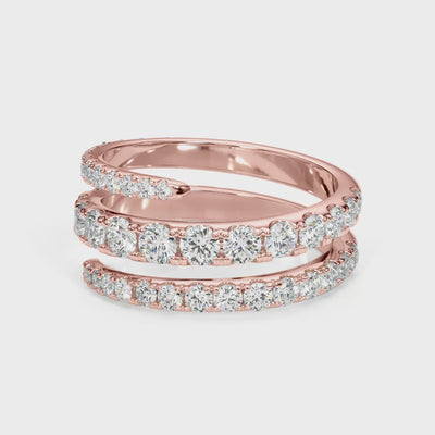 Spiral Grace lab-grown diamond wrap ring, 14k rose gold#Color_Rose Gold