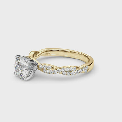 Woven Word lab-grown diamond engagement ring, 14k yellow gold#Color_Yellow Gold