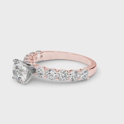 Cathedral Dawn lab-grown diamond cathedral engagement ring, 14k rose gold#Color_Rose Gold