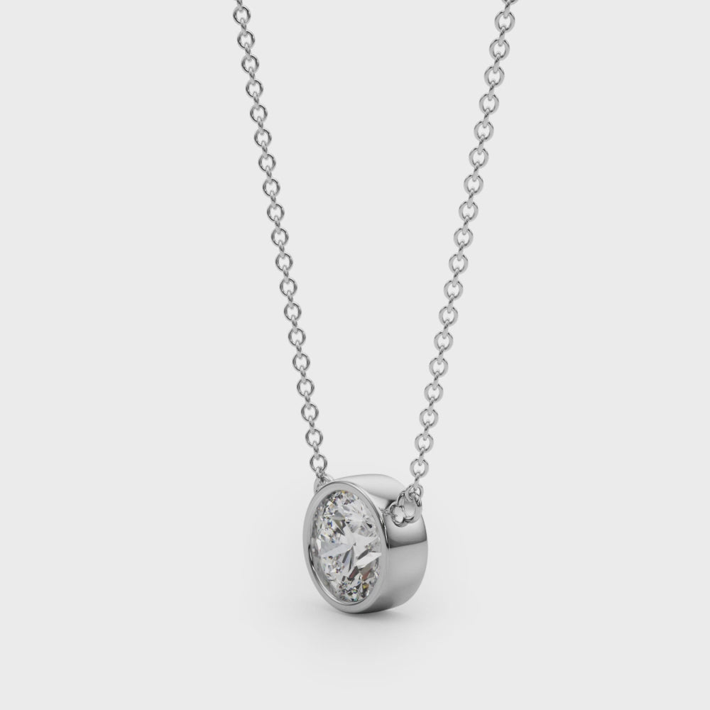 Open Aura lab-grown diamond pendant, 14k gold, 1.01 to 3.01 ct
