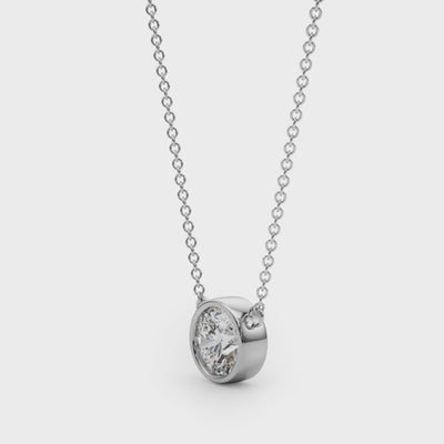Open Aura lab-grown diamond pendant, 14k gold, 1.01 to 3.01 ct