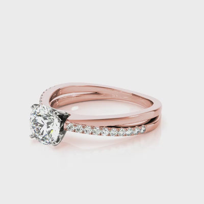 Entwined Vow lab-grown diamond twist engagement ring, 14k rose gold#Color_Rose Gold