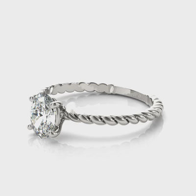 Woven Fortune lab-grown diamond ring, 14k white gold or platinum#Color_White Gold|Platinum