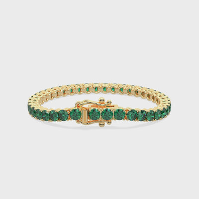 Verdant Orbit lab-grown green diamond tennis bracelet, 14k yellow gold, 10.25 ct#Color_Yellow Gold