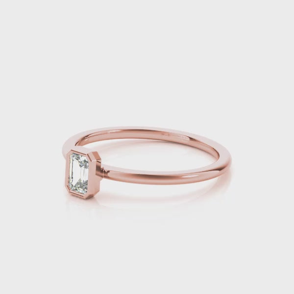 Bezel Pledge lab-grown diamond solitaire, 14k gold