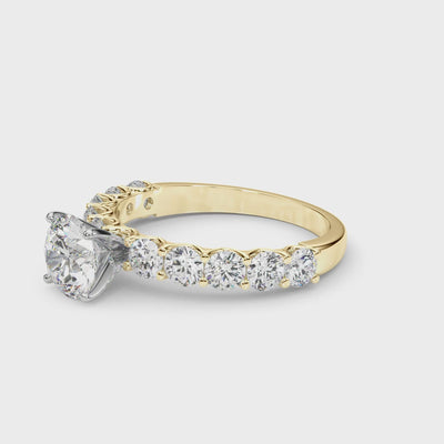 Cathedral Dawn lab-grown diamond cathedral engagement ring, 14k yellow gold#Color_Yellow Gold