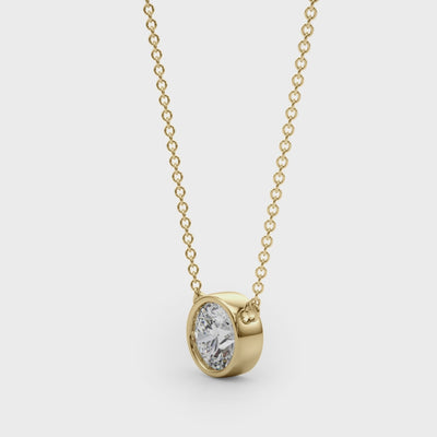 Open Aura lab-grown diamond pendant, 14k gold, 1.01 to 3.01 ct