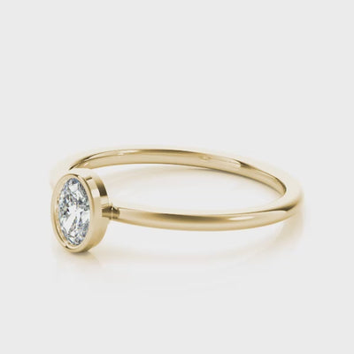Oval Promise lab-grown diamond ring, 14k gold