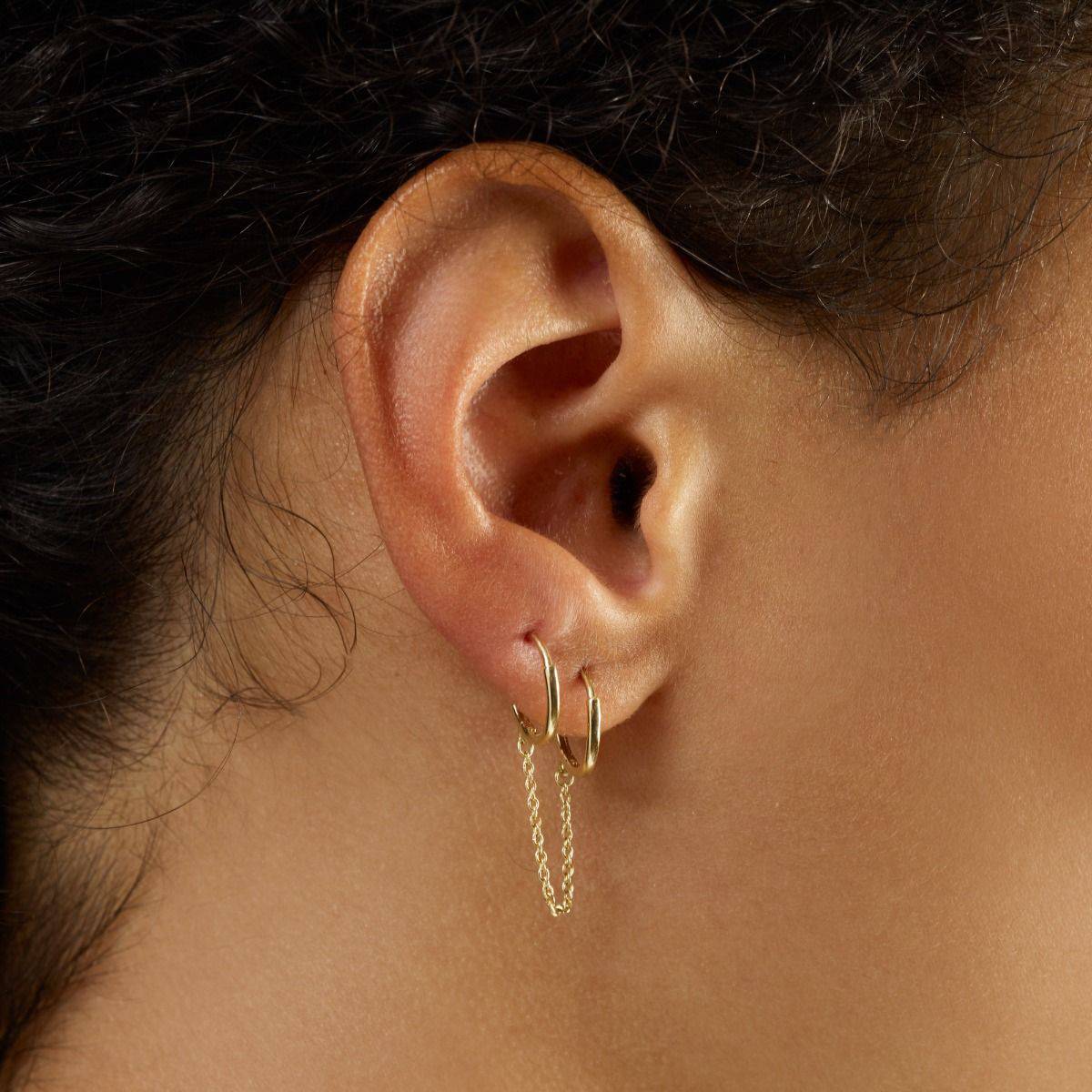 Woven Chains 14k gold chain earrings